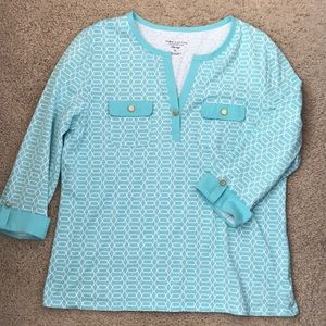 Charter Club light blue pima cotton top XL